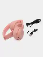 Розовый беспроводные наушники Bluetooth, детские
