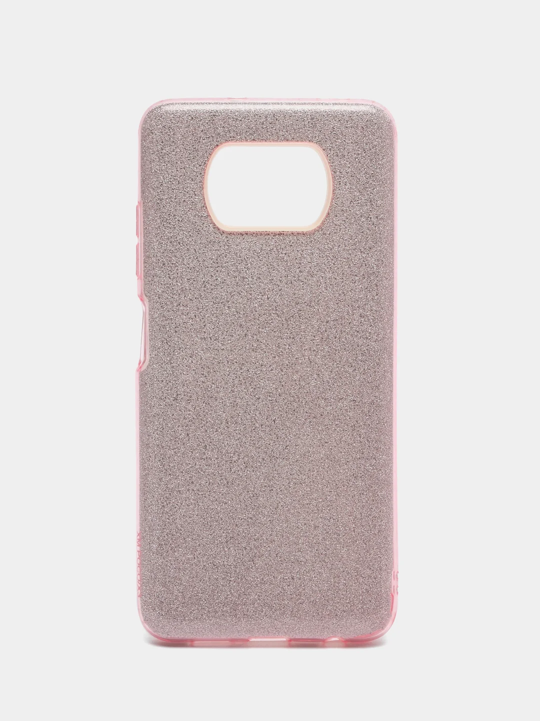 Розовый силиконовый с блестками усиленный чехол XIAOMI Poco x3