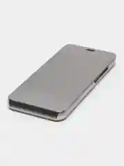 Серебряный чехол-книжка Huawei mate 20 liteс дизайном с зеркальной поверхностью,с подставкой