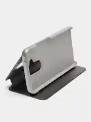 Серебряный чехол-книжка Huawei mate 20 liteс дизайном с зеркальной поверхностью,с подставкой