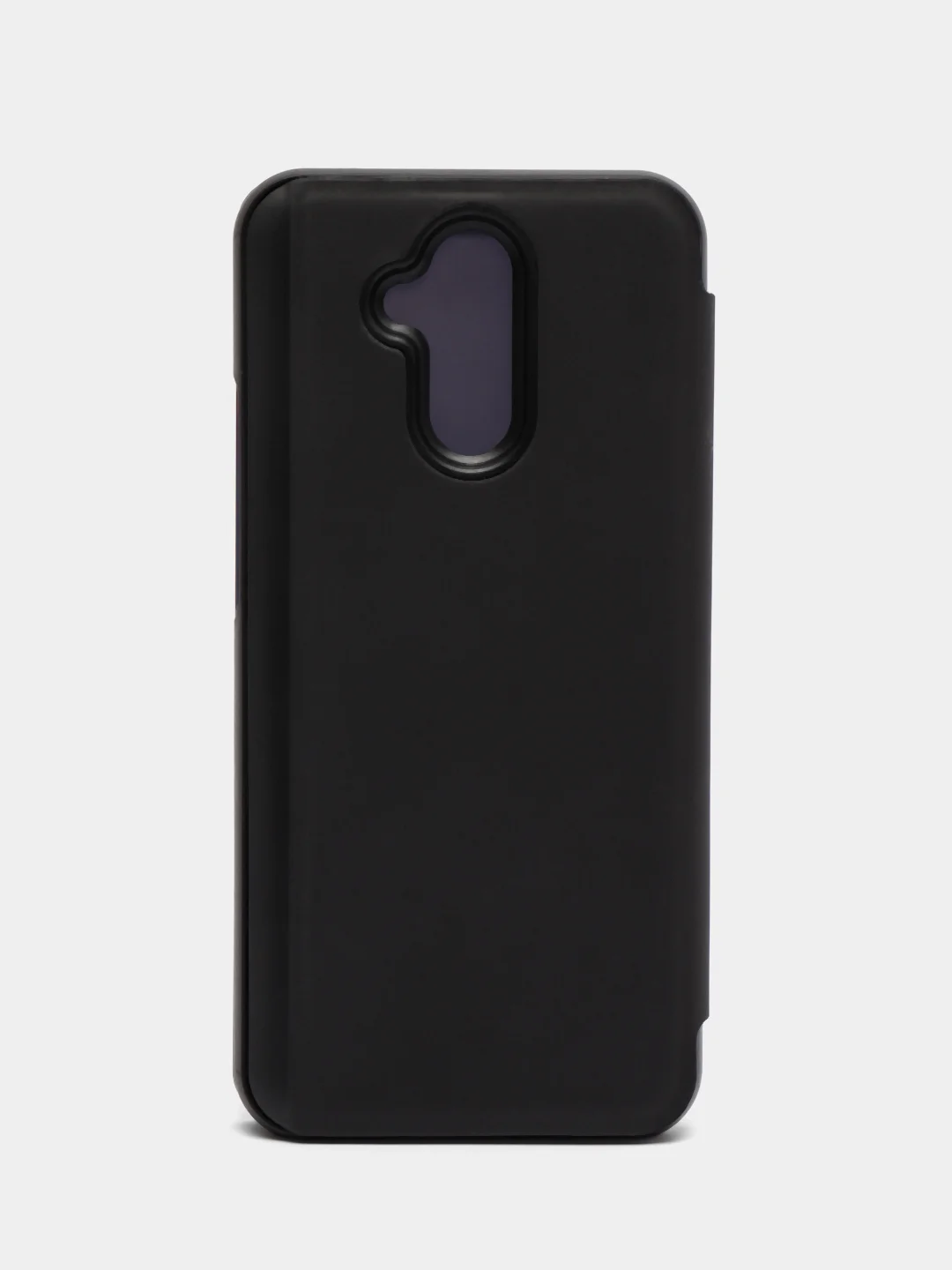 Черный чехол-книжка Huawei mate 20 liteс дизайном с зеркальной поверхностью,с подставкой