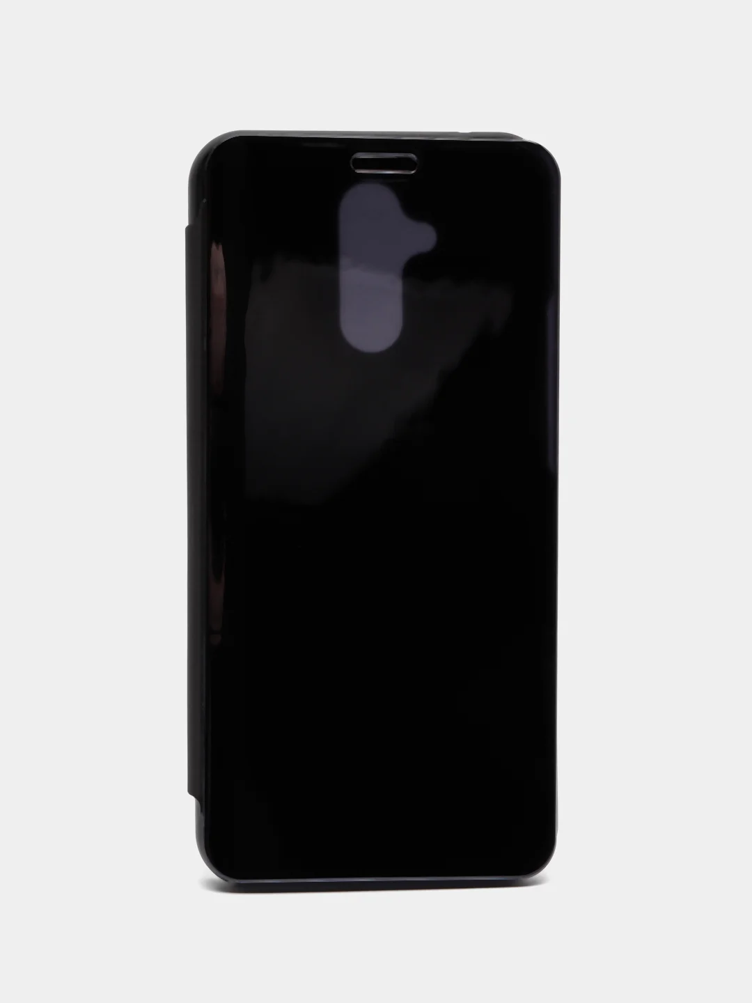 Черный чехол-книжка Huawei mate 20 liteс дизайном с зеркальной поверхностью,с подставкой