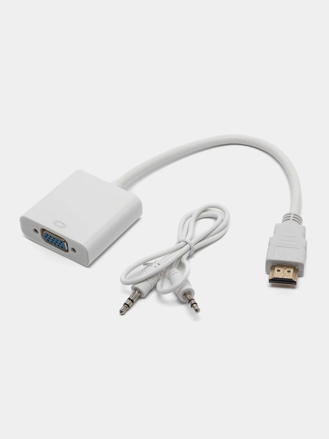 Молочный переходник-адаптер из HDMI в VGA, с аудиовыходом и без