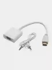 Молочный переходник-адаптер из HDMI в VGA, с аудиовыходом и без