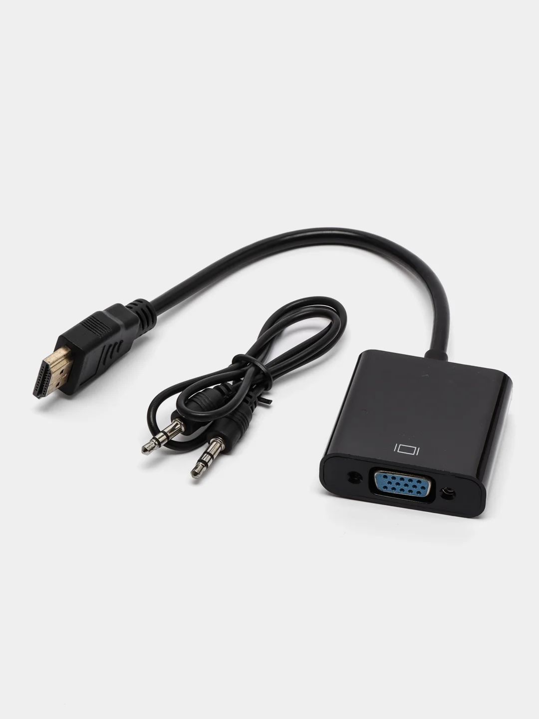Угольный переходник-адаптер из HDMI в VGA, с аудиовыходом и без