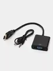 Угольный переходник-адаптер из HDMI в VGA, с аудиовыходом и без