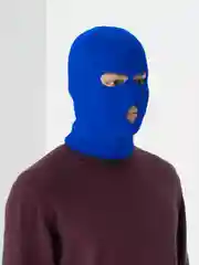Синий балаклава вязаная