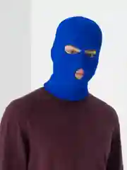 Синий балаклава вязаная