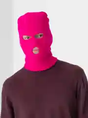 Фуксия балаклава вязаная