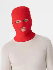 Красный балаклава вязаная
