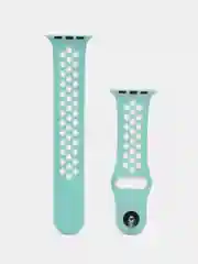 Небесно-голубой ремешок для Apple Watch 3,4,5 поколения 38/40 мм. двухцветный, силиконовый