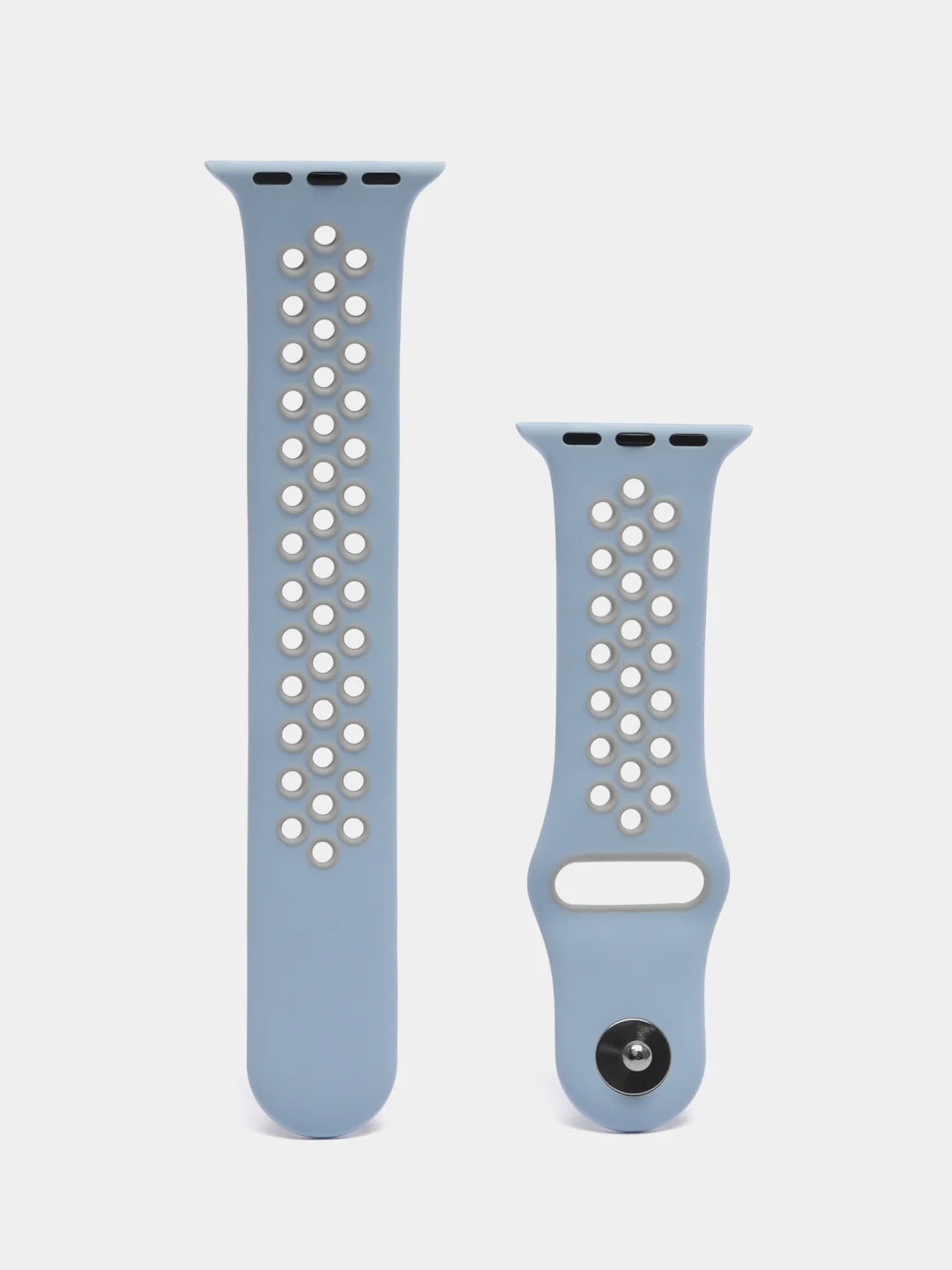 Голубой ремешок для Apple Watch 3,4,5 поколения 38/40 мм. двухцветный, силиконовый