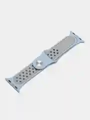 Голубой ремешок для Apple Watch 3,4,5 поколения 38/40 мм. двухцветный, силиконовый