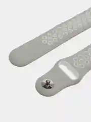 Серебряный ремешок для Apple Watch 3,4,5 поколения 38/40 мм. двухцветный, силиконовый