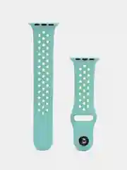 Бирюзовый ремешок для Apple Watch 3,4,5 поколения 38/40 мм. двухцветный, силиконовый