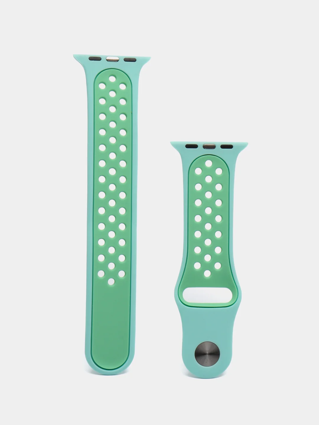 Бирюзовый ремешок для Apple Watch 3,4,5 поколения 38/40 мм. двухцветный, силиконовый