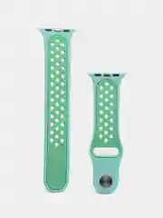 Бирюзовый ремешок для Apple Watch 3,4,5 поколения 38/40 мм. двухцветный, силиконовый