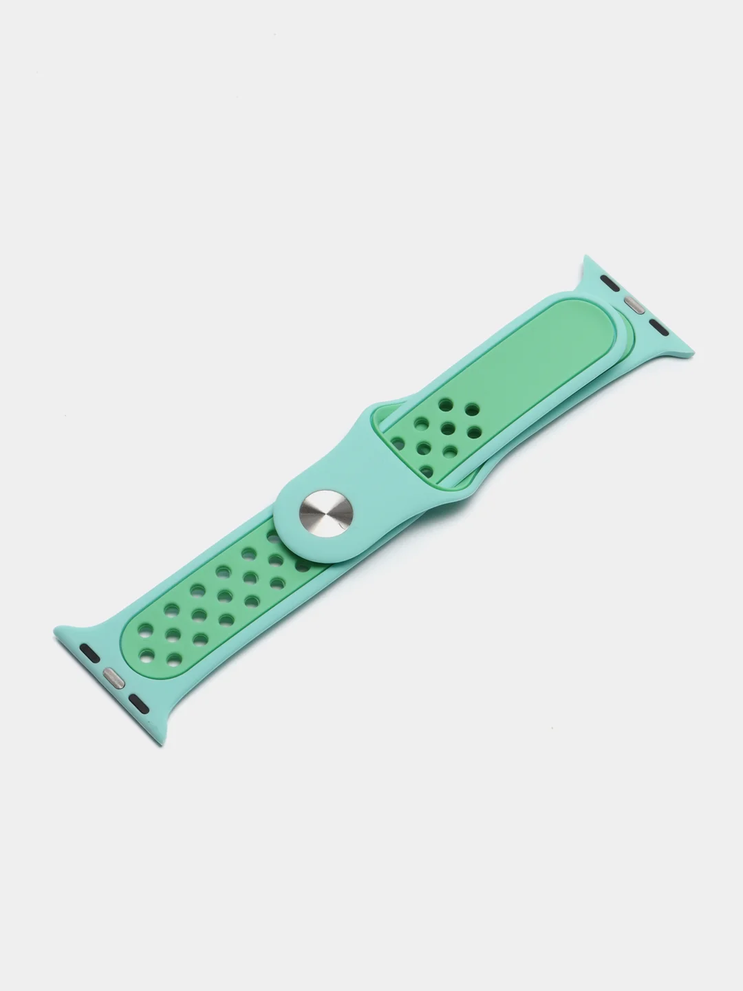 Бирюзовый ремешок для Apple Watch 3,4,5 поколения 38/40 мм. двухцветный, силиконовый