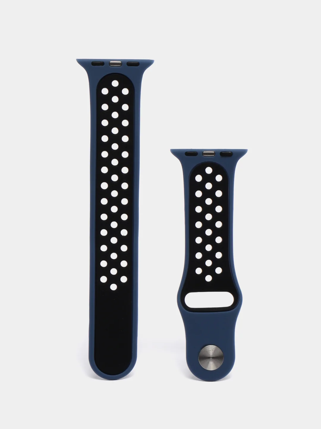 Темно-синий ремешок для Apple Watch 3,4,5 поколения 38/40 мм. двухцветный, силиконовый