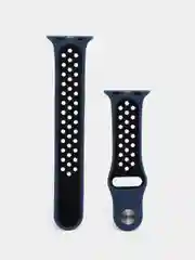Темно-синий ремешок для Apple Watch 3,4,5 поколения 38/40 мм. двухцветный, силиконовый