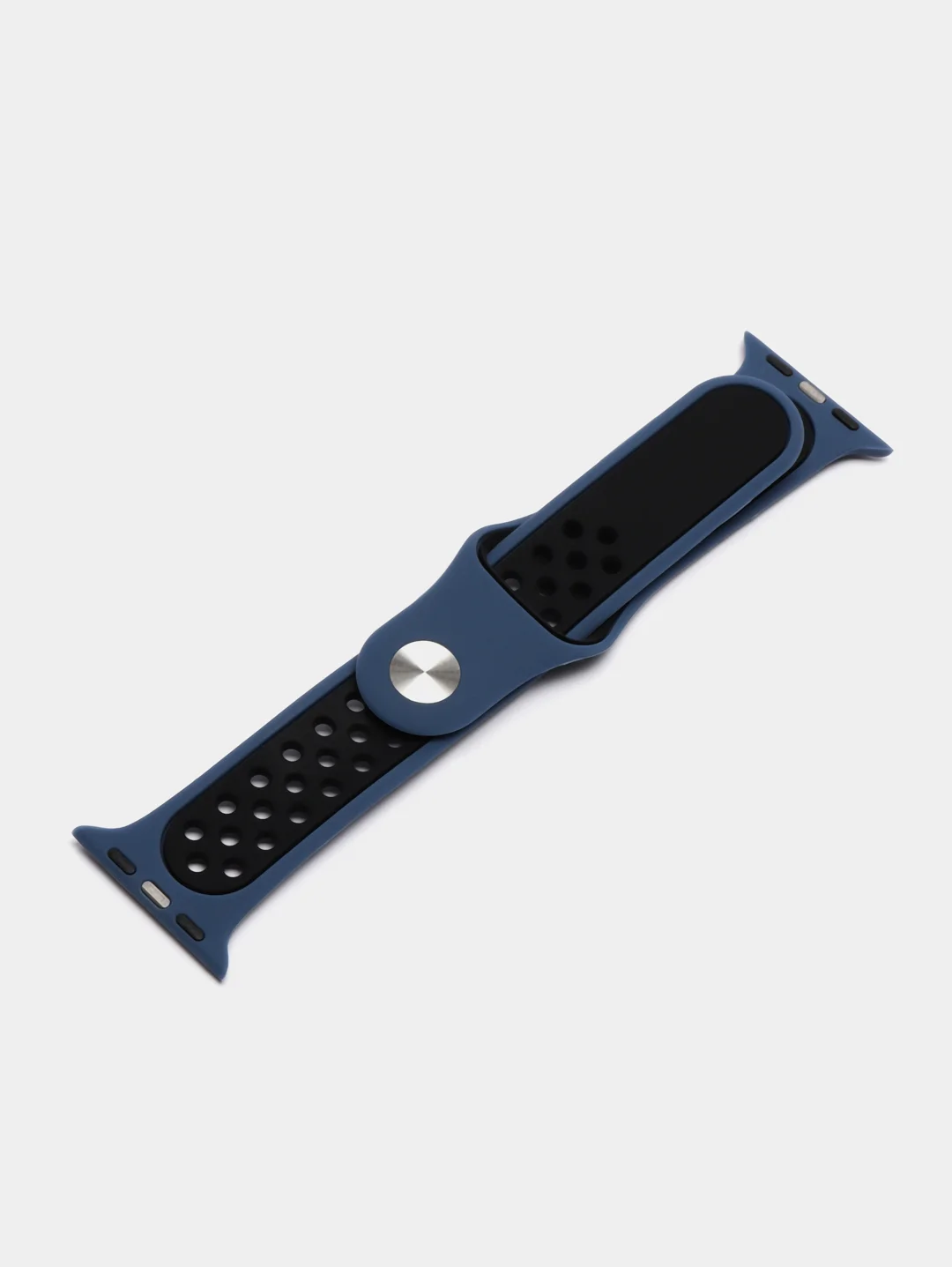 Темно-синий ремешок для Apple Watch 3,4,5 поколения 38/40 мм. двухцветный, силиконовый