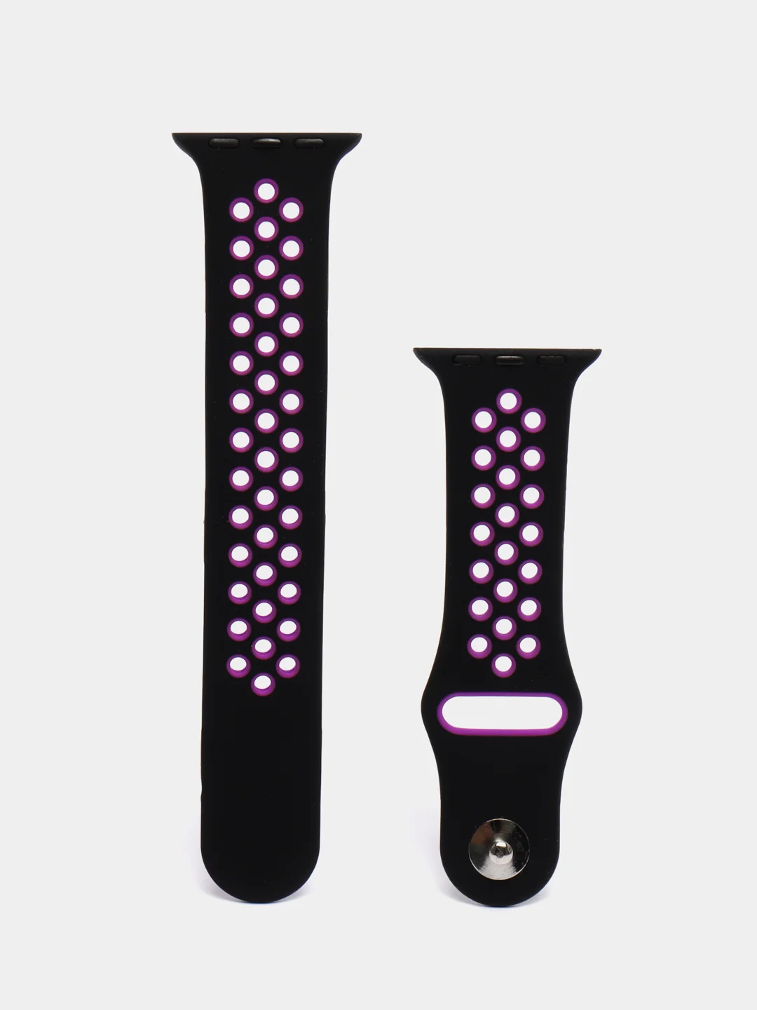 Пурпурный ремешок для Apple Watch 3,4,5 поколения 38/40 мм. двухцветный, силиконовый
