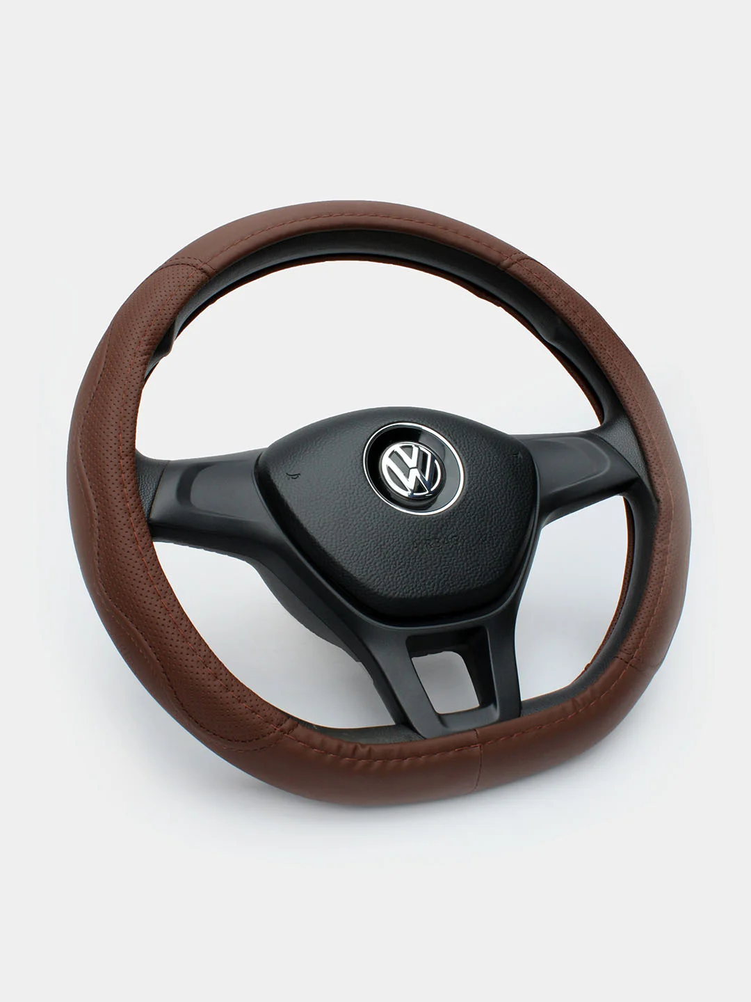 Коричневый чехол на руль D-образный для Volkswagen, Skoda