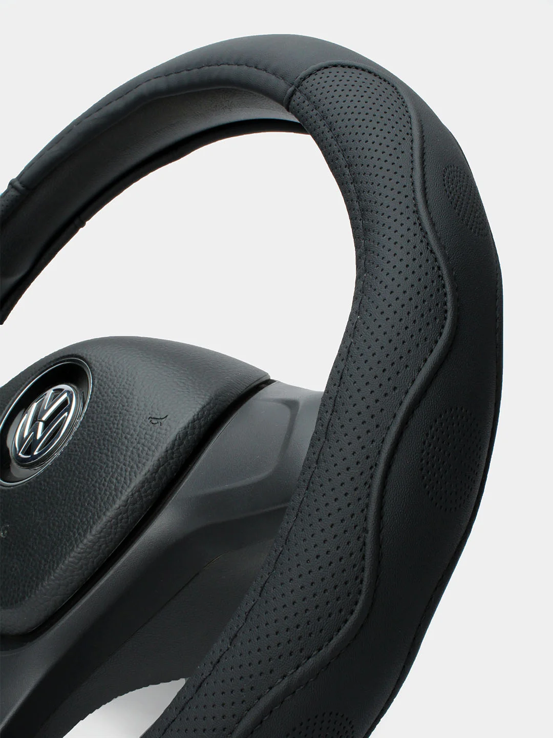 Черный чехол на руль D-образный для Volkswagen, Skoda