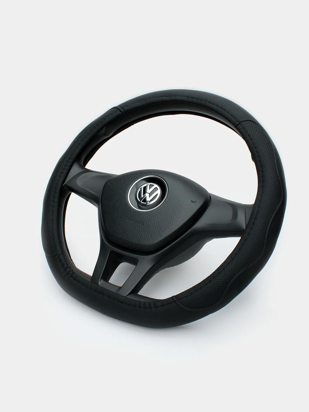 Черный чехол на руль D-образный для Volkswagen, Skoda
