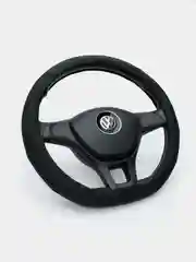 Черный чехол на руль D-образный для Volkswagen, Skoda