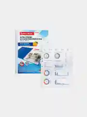 Папки-файлы перфорированные  А4 BRAUBERG "МАТОВЫЕ EXTRA 600", КОМПЛЕКТ 100 шт,ПЛОТНЫЕ