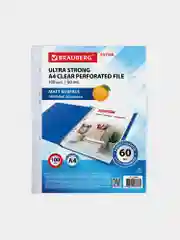 Папки-файлы перфорированные  А4 BRAUBERG "МАТОВЫЕ EXTRA 600", КОМПЛЕКТ 100 шт,ПЛОТНЫЕ