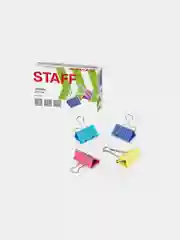 Зажимы для бумаг большие STAFF Profit, КОМПЛЕКТ 12 шт, 51 мм, на 230 л., цветные