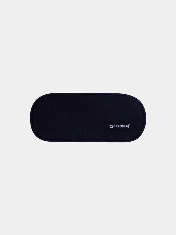 Пенал-косметичка BRAUBERG овальный, полиэстер, Black, 22х9х5 см, 229271