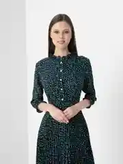 Зеленый платье женское, с плиссированной юбкой