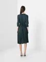 Зеленый платье женское, с плиссированной юбкой