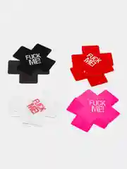 Розовый пэстисы наклейки на грудь Fuck me, кресты на соски, стикини, самоклеющиеся накладки
