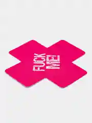 Розовый пэстисы наклейки на грудь Fuck me, кресты на соски, стикини, самоклеющиеся накладки