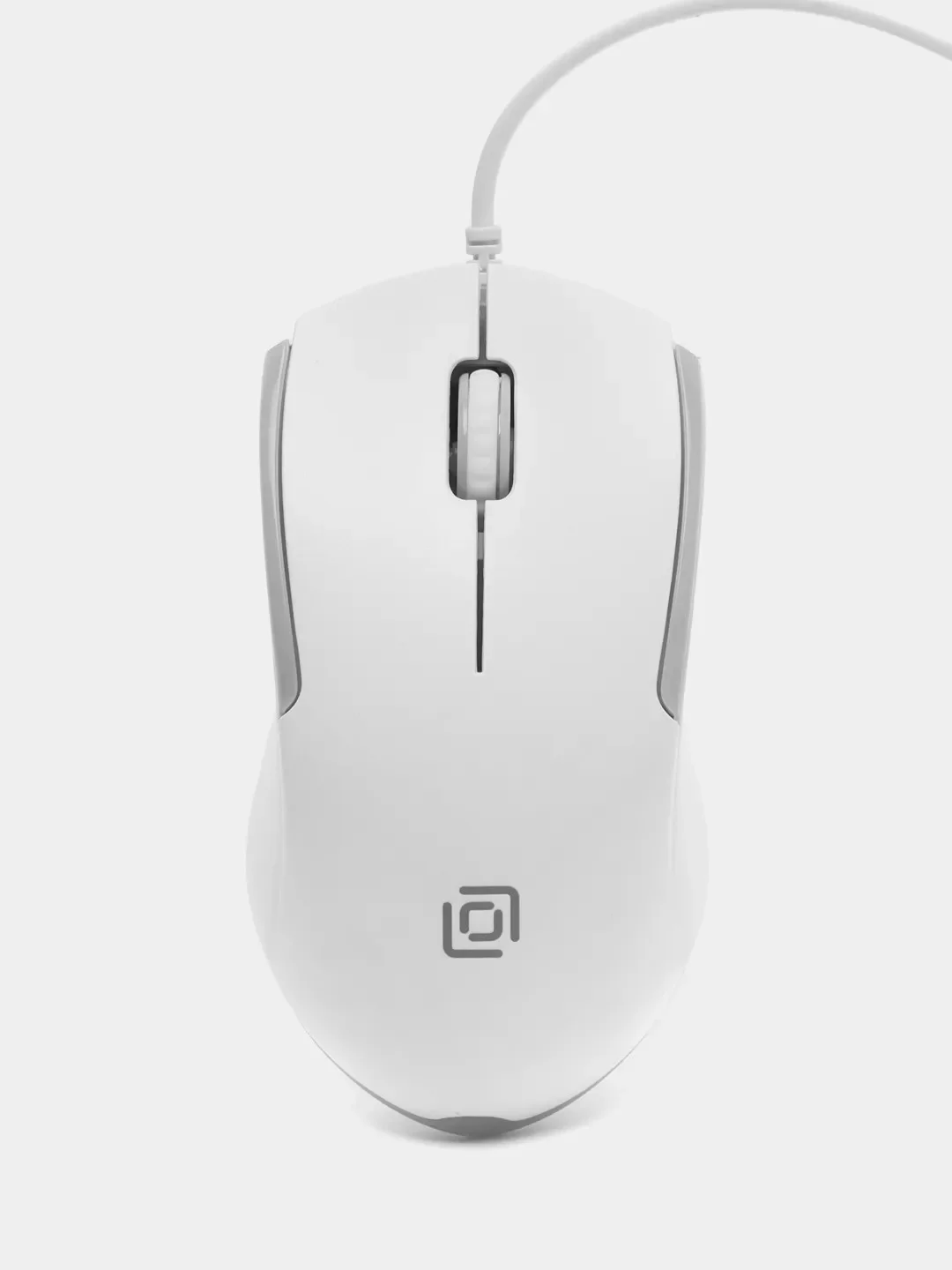 Белый мышь игровая Oklick 245M, USB компьютерная проводная, подарок на 8 марта