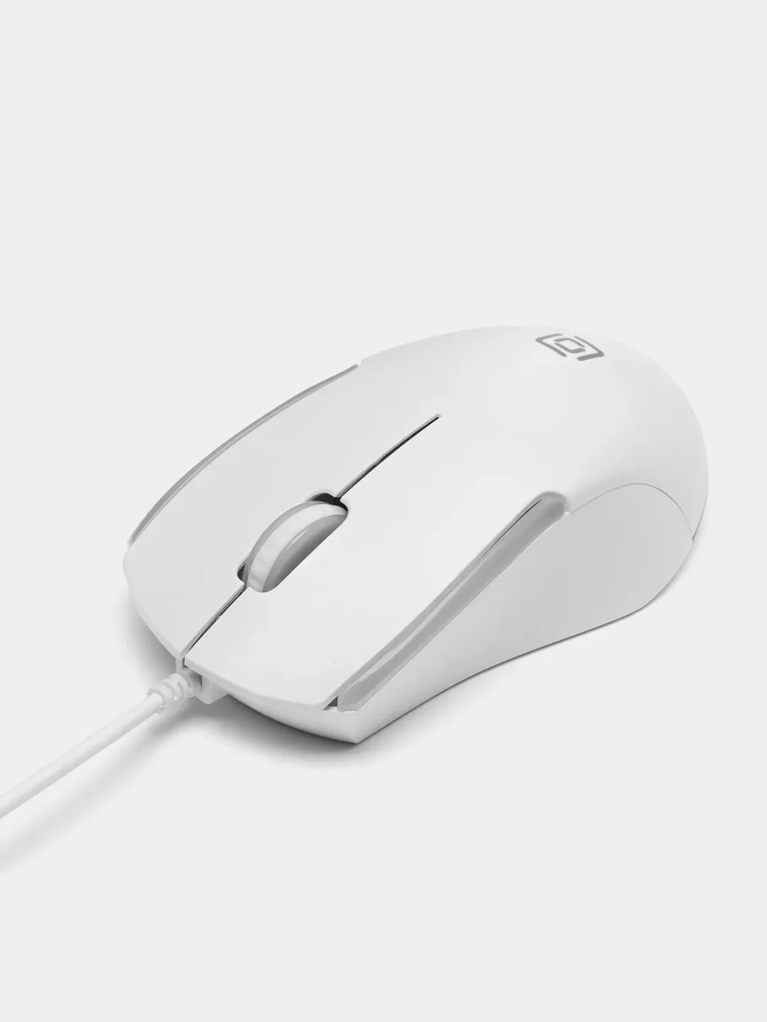 Белый мышь игровая Oklick 245M, USB компьютерная проводная, подарок на 8 марта