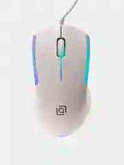 Белый мышь игровая Oklick 245M, USB компьютерная проводная, подарок на 8 марта