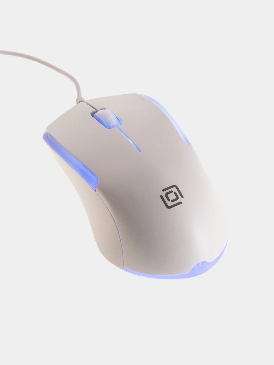 Белый мышь игровая Oklick 245M, USB компьютерная проводная, подарок на 8 марта