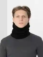Черный шарф-труба, флисовый