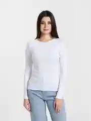 Белый футболка женская с длинным рукавом в рубчик