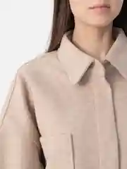 Бежевый меланж рубашка утепленная