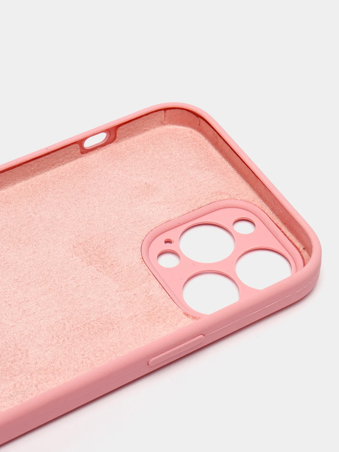 Розовый цветные силиконовые чехлы для iPhone 13 Pro Max, с бархатной прослойкой