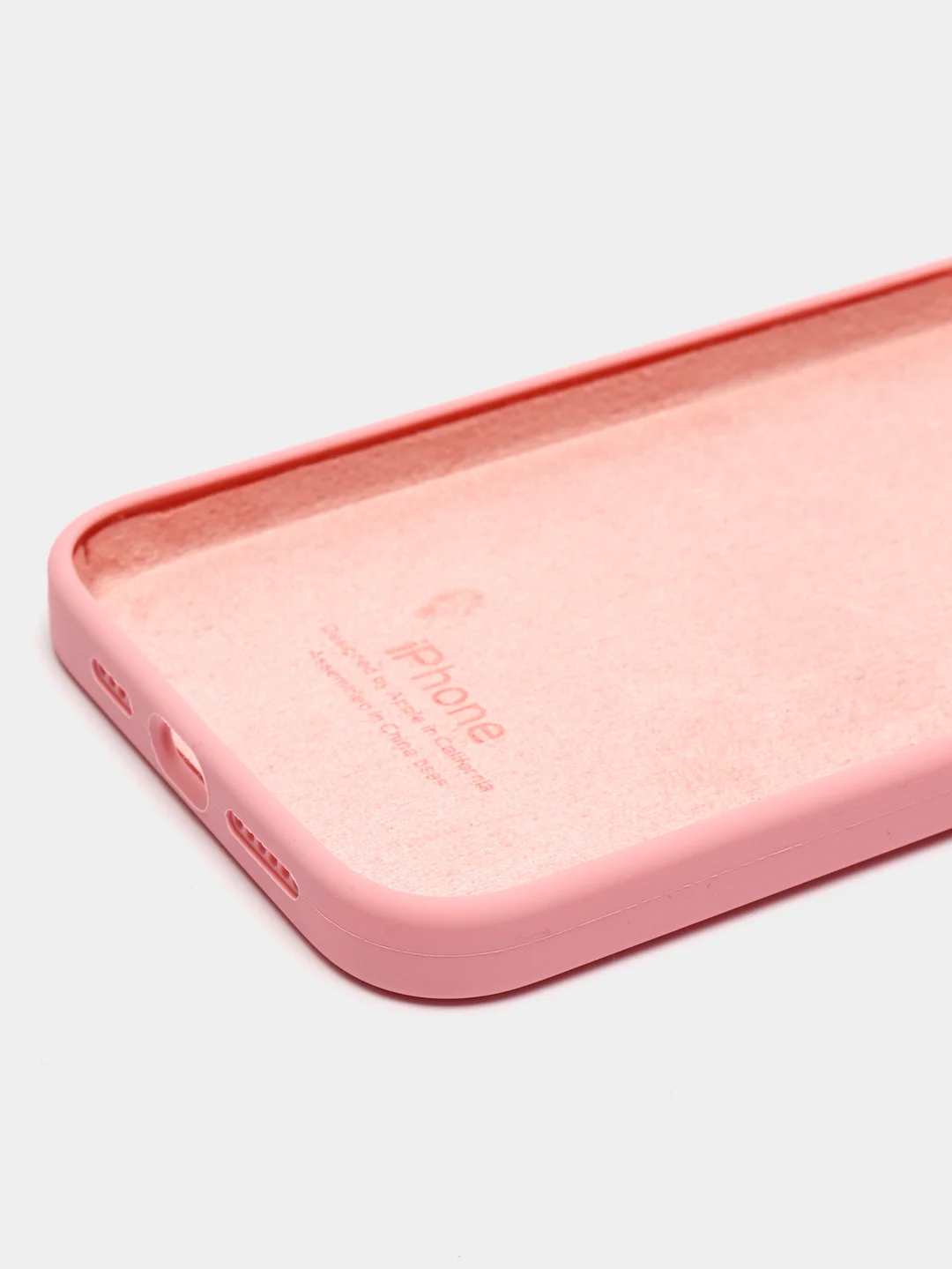 Розовый цветные силиконовые чехлы для iPhone 13 Pro Max, с бархатной прослойкой