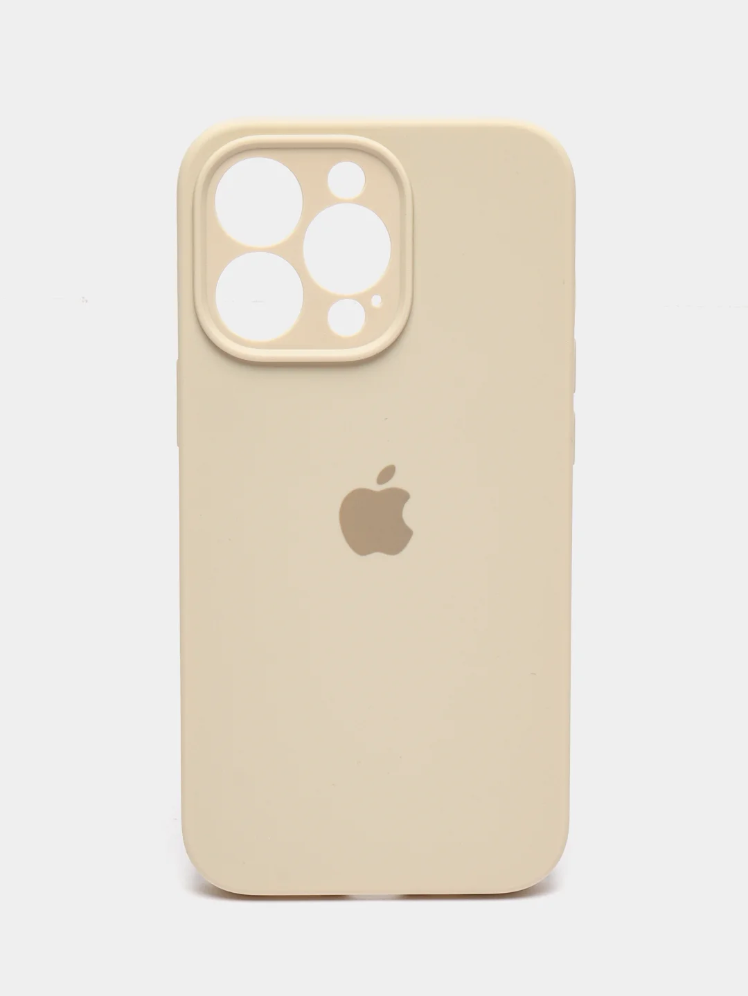 Светло-жёлтый цветной силиконовый чехол для iPhone 13 Pro, с бархатной прослойкой