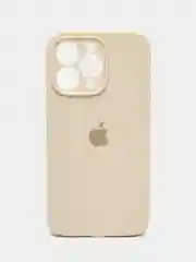Светло-жёлтый цветной силиконовый чехол для iPhone 13 Pro, с бархатной прослойкой