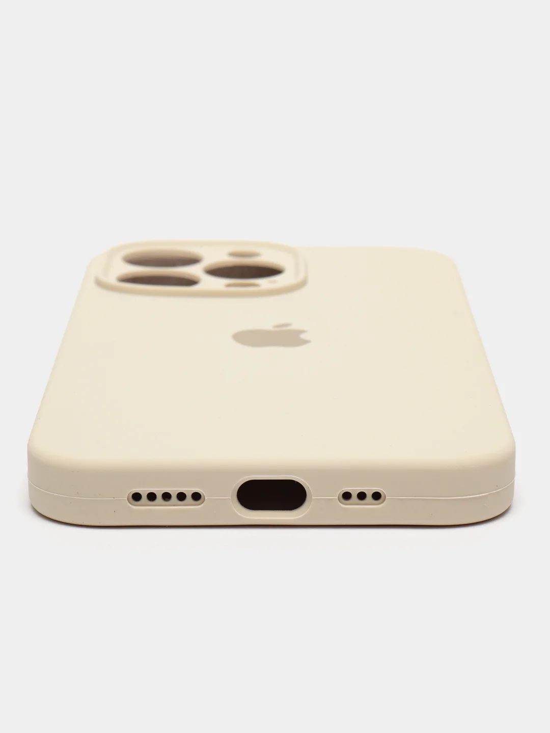Светло-жёлтый цветной силиконовый чехол для iPhone 13 Pro, с бархатной прослойкой